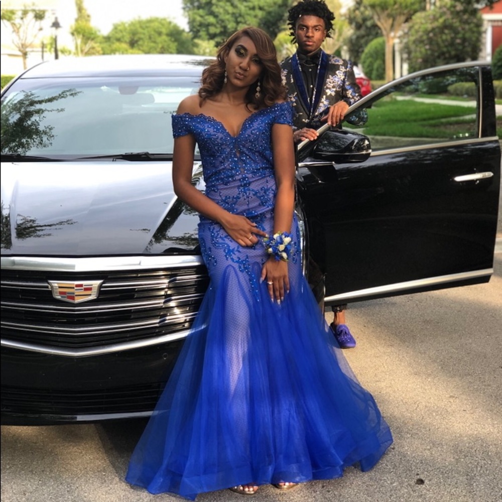Royal blue Mermaid Style Prom dress - Picture 1 of 3
